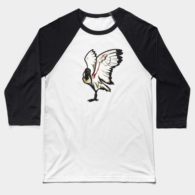 African Sacred Ibis Baseball T-Shirt by Ginboy